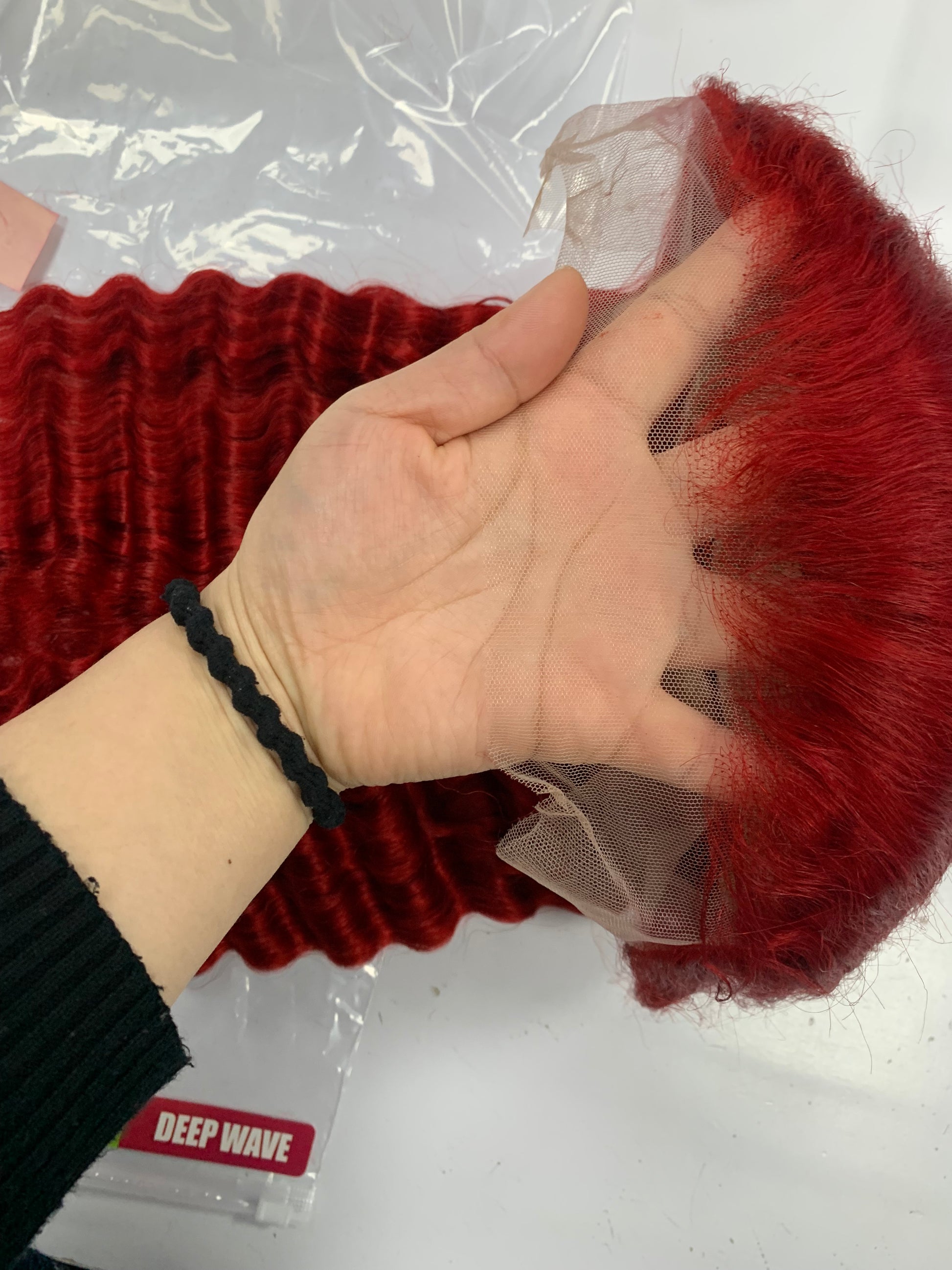 red lace frontal wig deep wave
