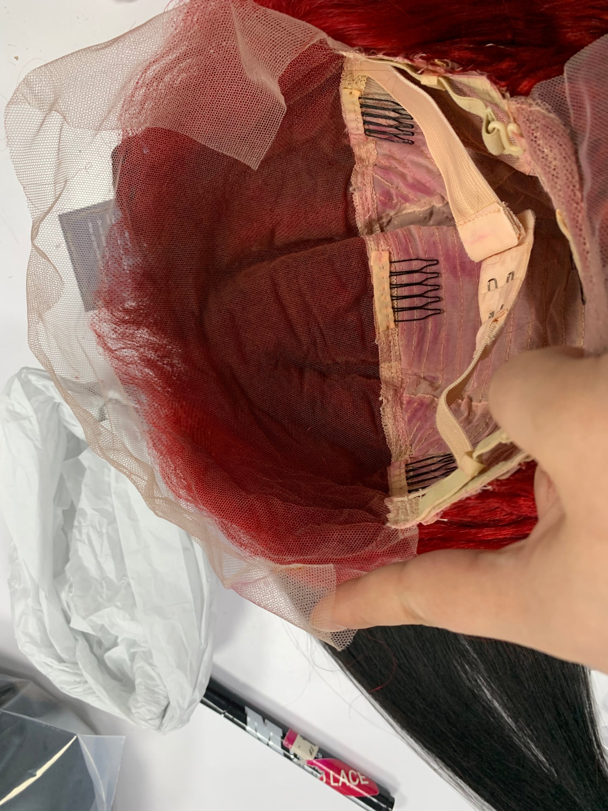 red lace frontal wig deep wave