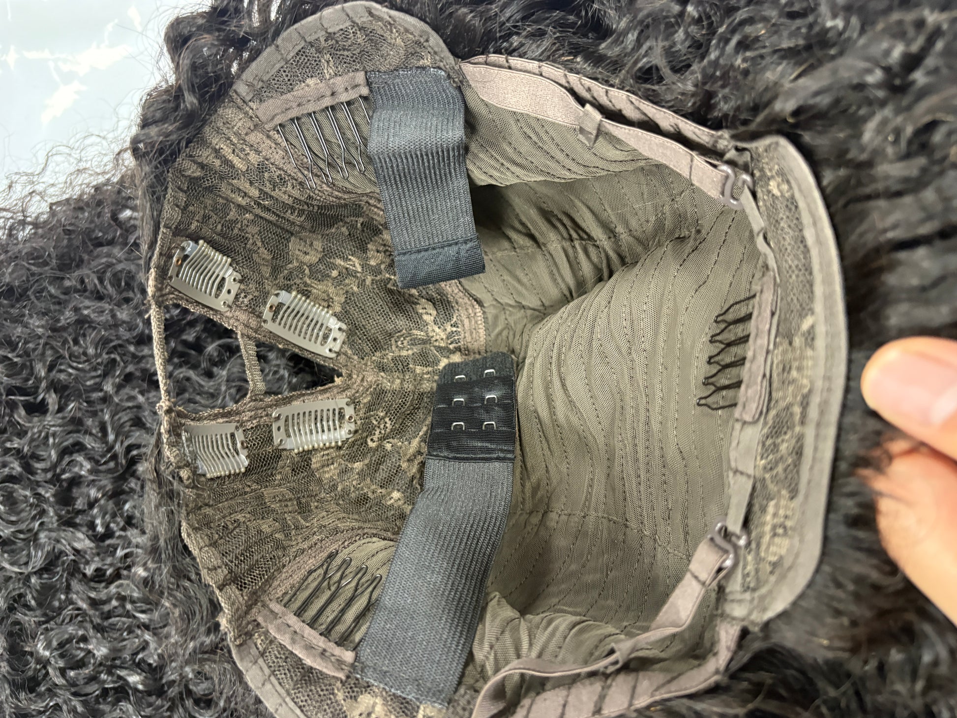 kinky curl v part wig