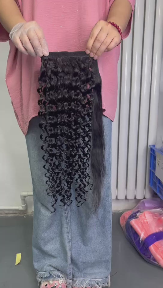 Curly wrap around ponytail